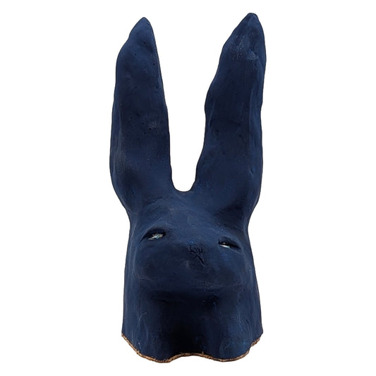 Disapproving Bunny Head - Blue Velvet