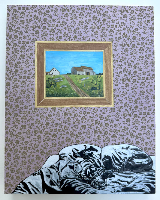 Make/Room: Eureka Street unmade bed with Water Street painting