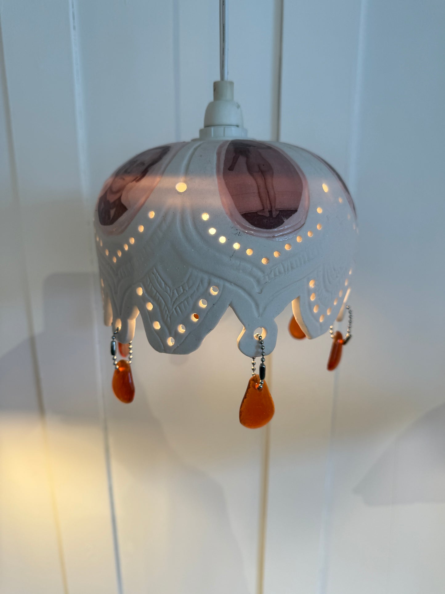 Carved Porcelain Pendant