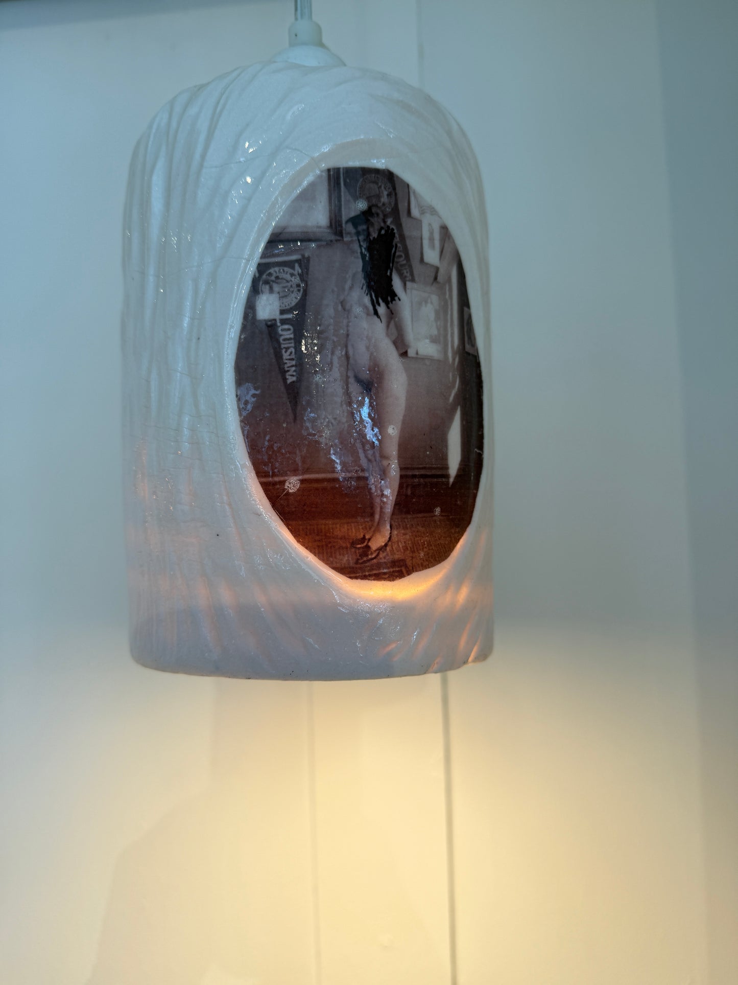 Carved Porcelain Pendant Lamp