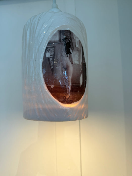 Carved Porcelain Pendant Lamp