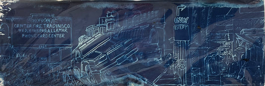 Right Turn Only Cyanotype