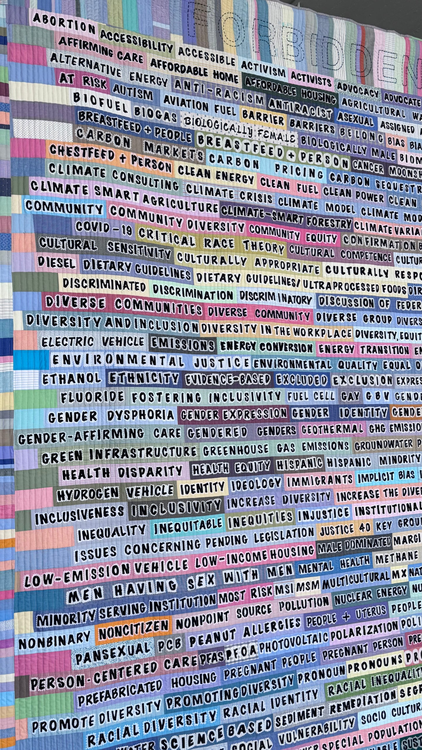 Forbidden Words Quilt