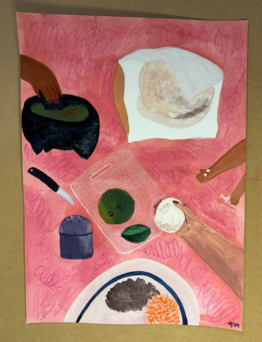 Haciendo tortillas con mamá